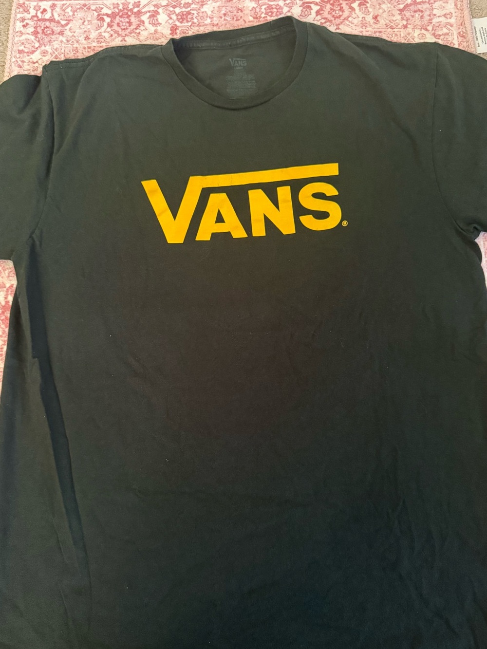 Vans Black Crewneck Tee with Subtle Gray Logo